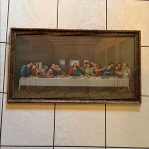 Vintage Framed Last Supper Wall Art